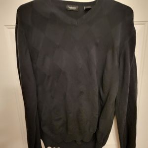Van Huesen Mens V-Neck Sweater, 100% Cotton, Size L
